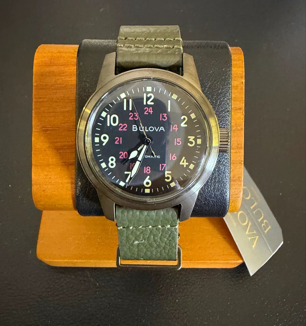 Relógio Bulova Military Hack Black Automático Novo - Foto 2