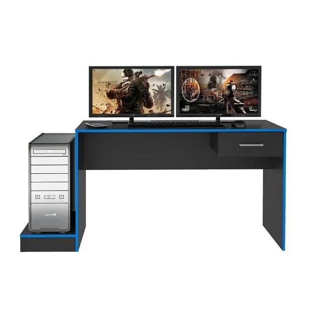 Mesa Gamer Nilo Preto/Azul - Foto 2