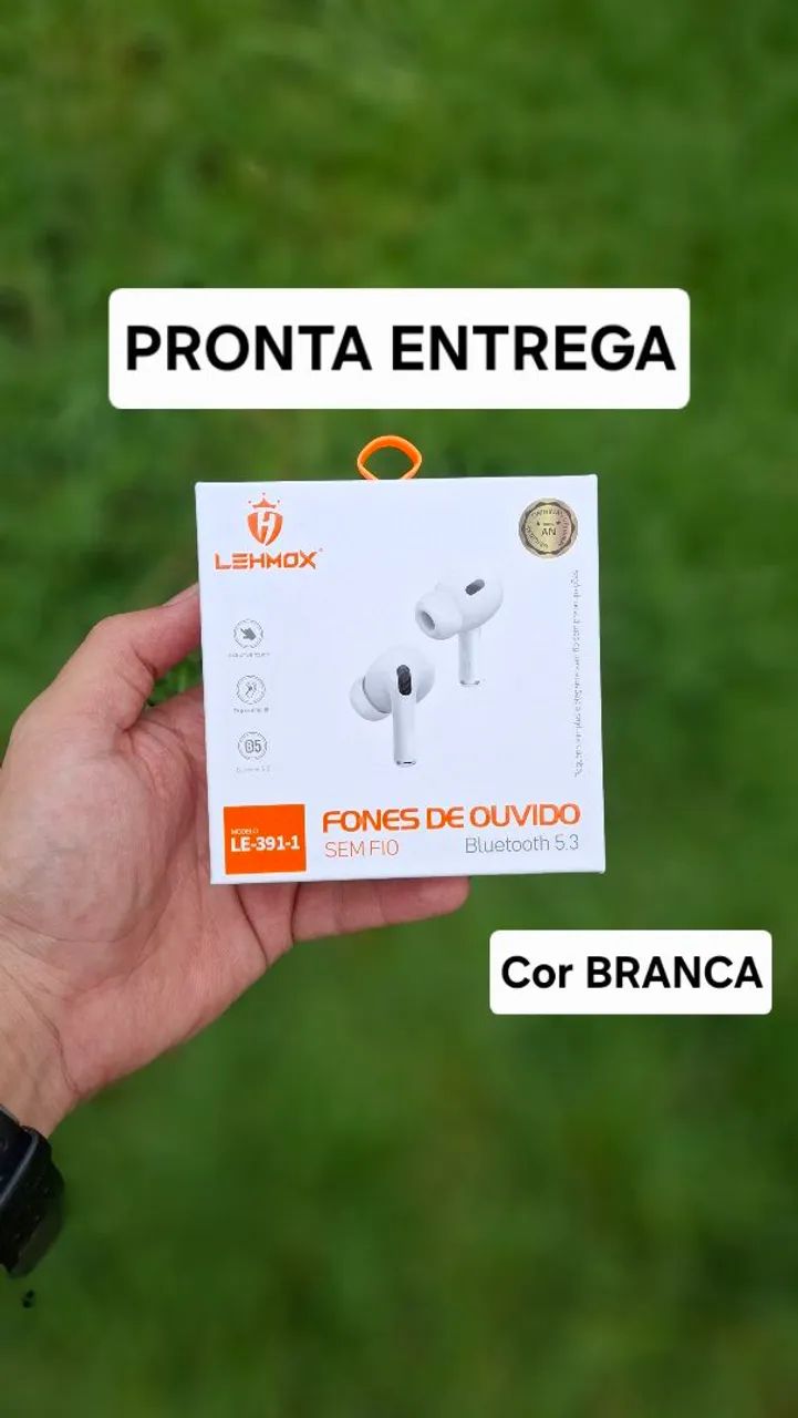 Fone de ouvido sem fio tws cor branca