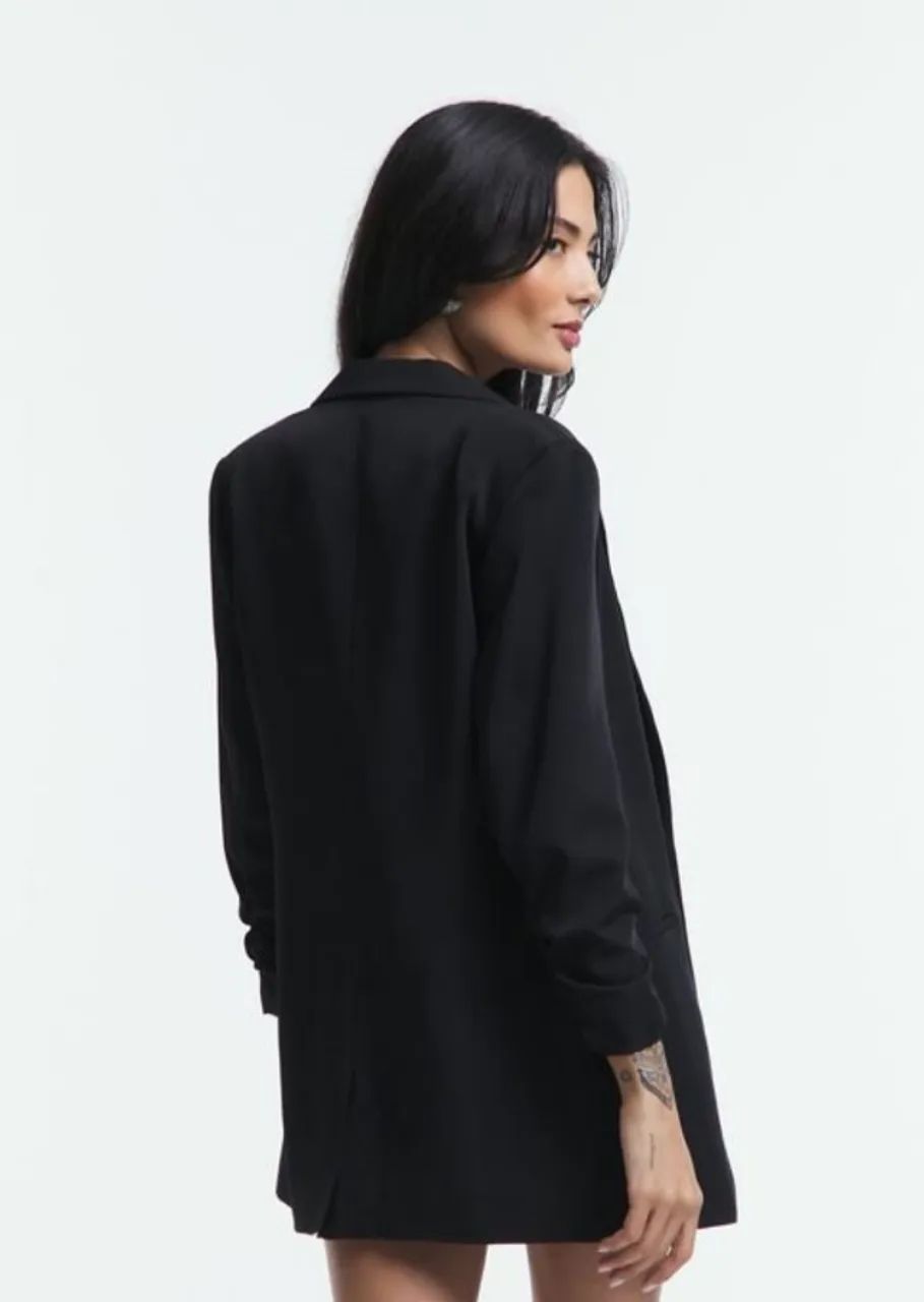 Blazer Alfaiatado Preto - Foto 5