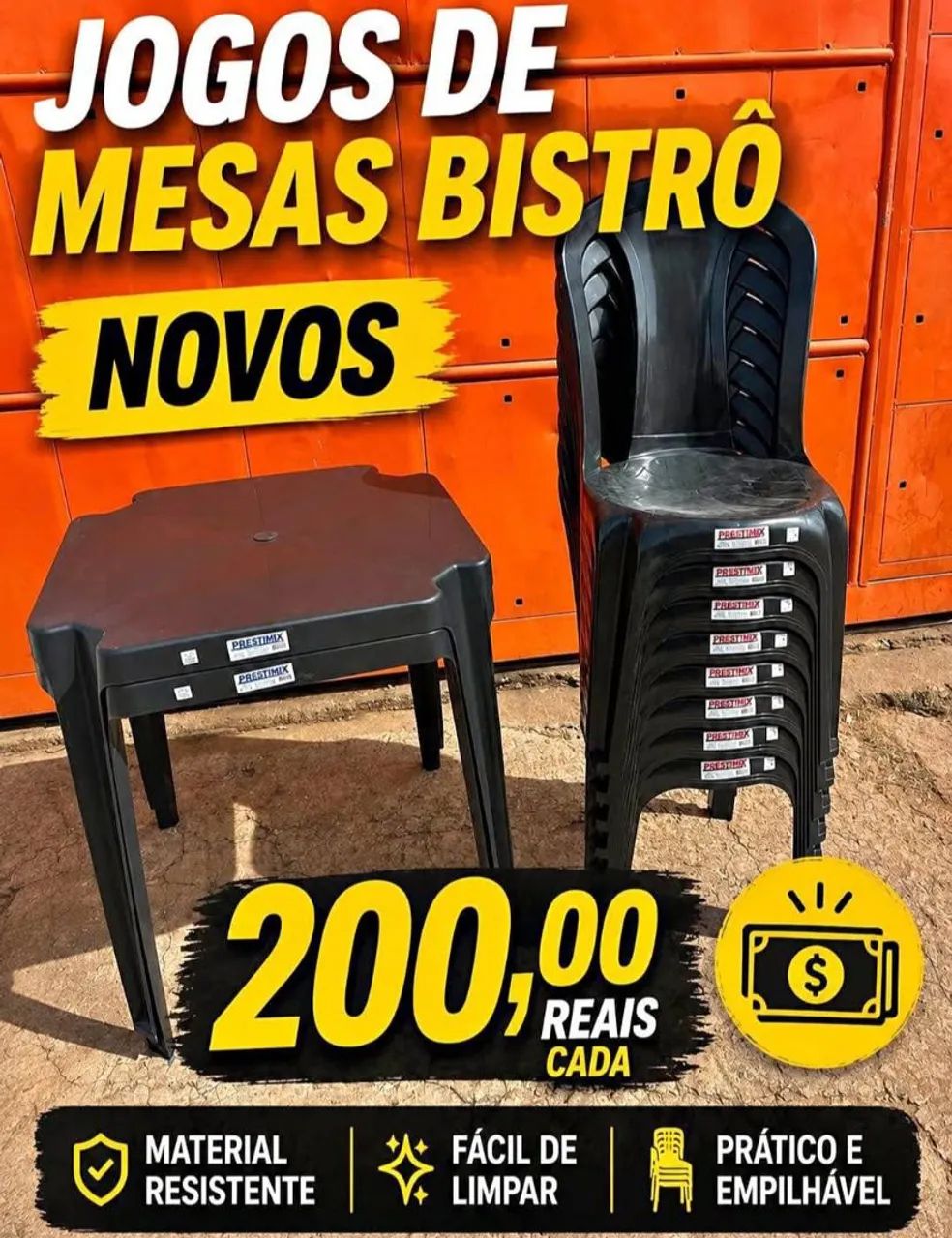Jogos de Mesas novos, 4 cadeiras e 1 Mesa. 
