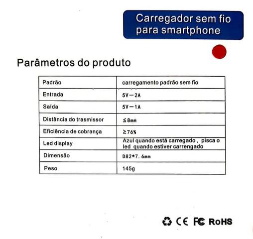 Base Carregador S/ Fio Qi Wireless Charger - Mega Infotech - Foto 3