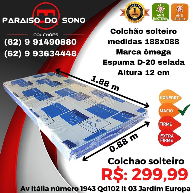 Colchão solteiro espuma D20 selada entrego hoje