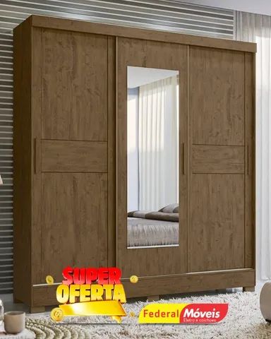 Guarda Roupa 3 Portas 2 Gavetas c/ Espelho Super Lindo Novo Fazemos Entrega