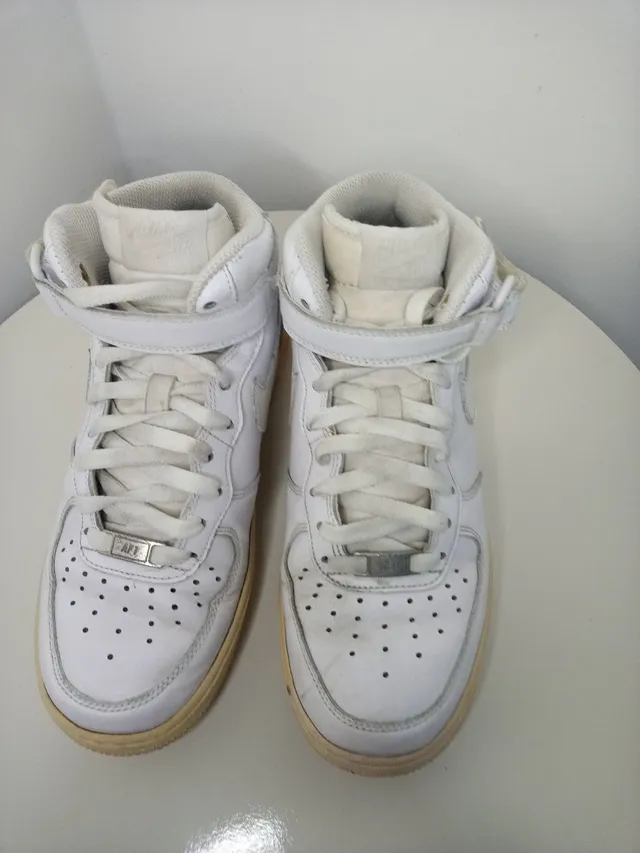 Nike air force one high top in 2024 all white