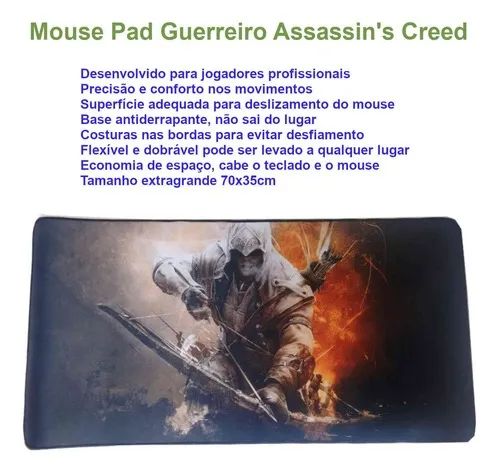 Mouse Pad gamer Exbom   Assassino 350mm x 700mm x 3mm - Foto 5