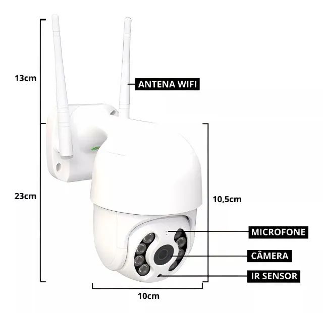 Câmera Wi-Fi Externa Home Smart Dome Ip - Segurança Inteligente com Visão 360º - Foto 3