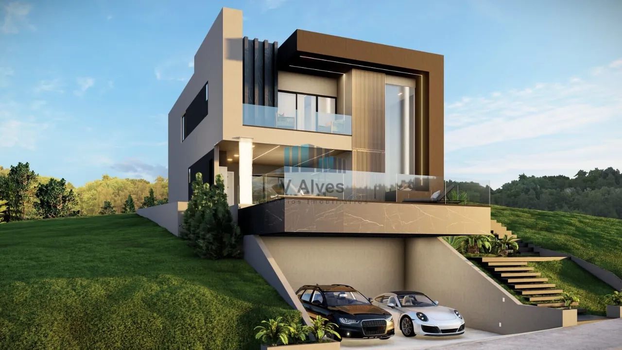 Residência de alto padrão com 305m² de área construída, 4 quartos, piscina aquecida e vist