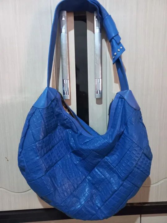Bolsa Azul de Couro