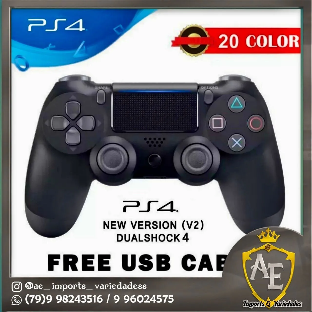 Controle PS4 DualShock 4 Novo - Versão (V2) - FRETE GRÁTIS