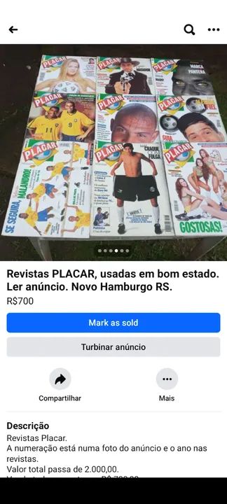 Revistas placar, usadas em boas condições. Novo Hamburgo RS. - Foto 5