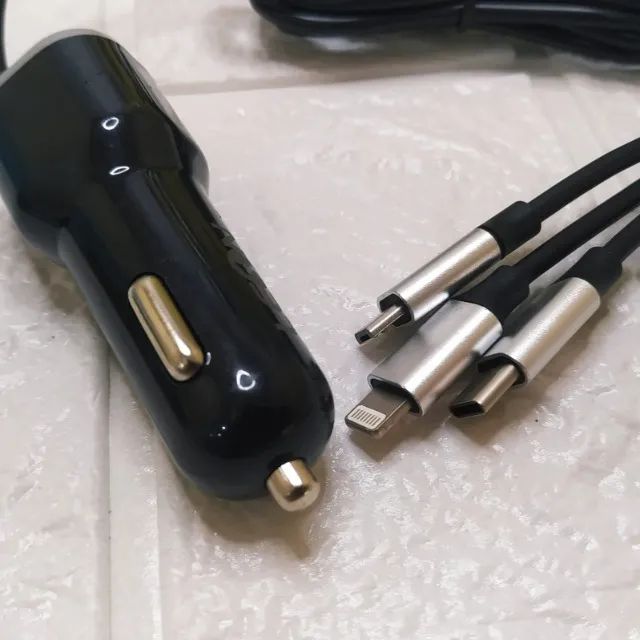 Carregador Para Ap Celular De Carro Leon 4 Em 1 2.1m 4a 5v - Foto 3