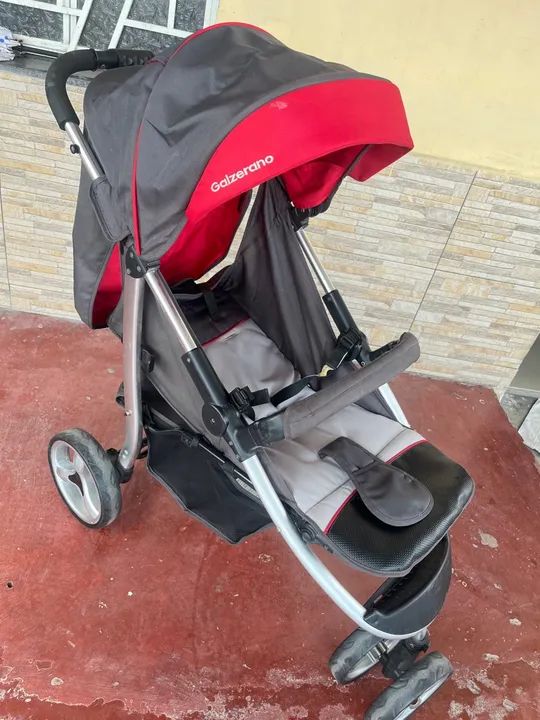 Carrinho de Bebê Apollo Grafite Vermelho - Foto 2
