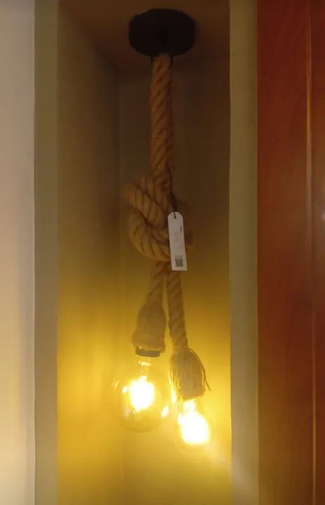 Luminária de corda rústica para sala de estar