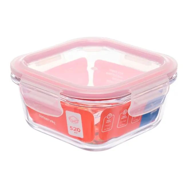 Tigela Invicta Tampa Hermética Quadrada de Vidro 520ml - Foto 5