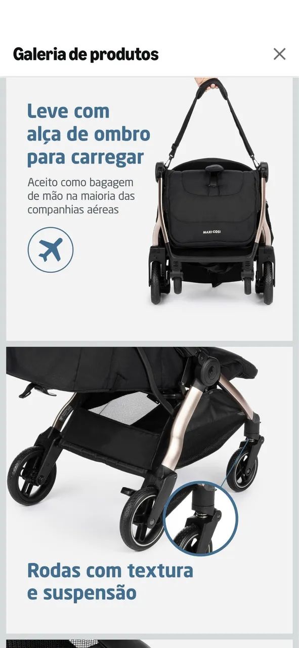 Carrinho e bebê conforto max cozi Eva  - Foto 4