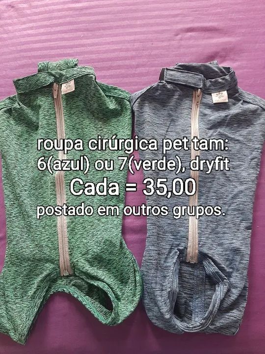 Roupa Cirúrgica Pet Dryfit - Tam 6 ou 7