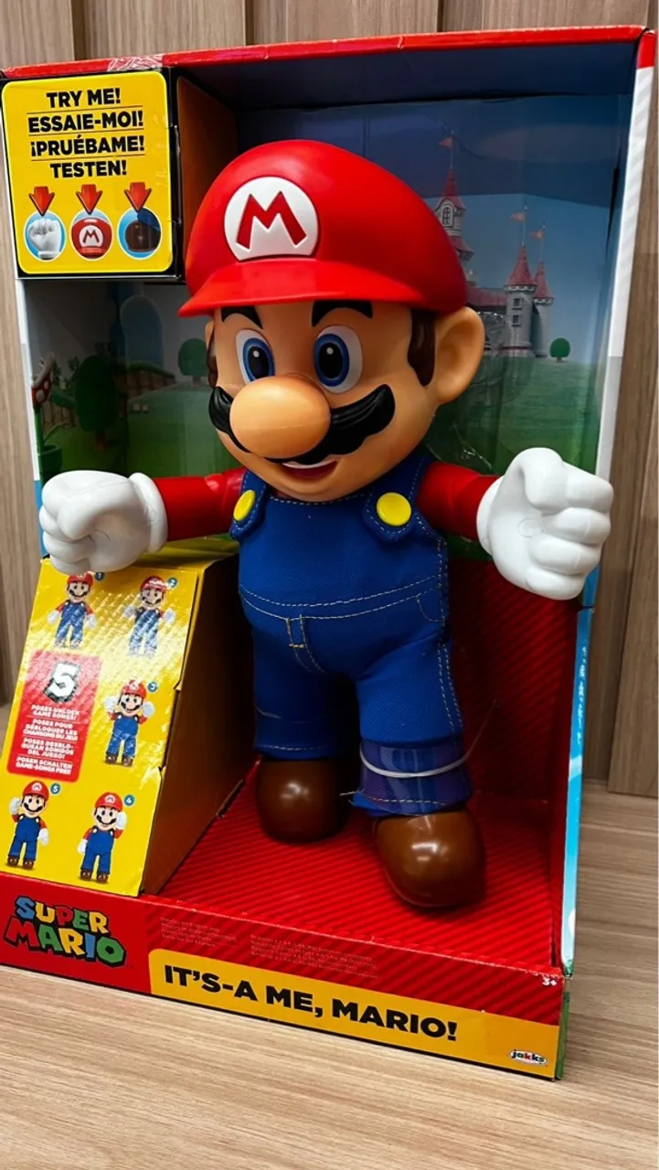 Brinquedo Boneco Super Mario Articulado Com Sons E Falas
