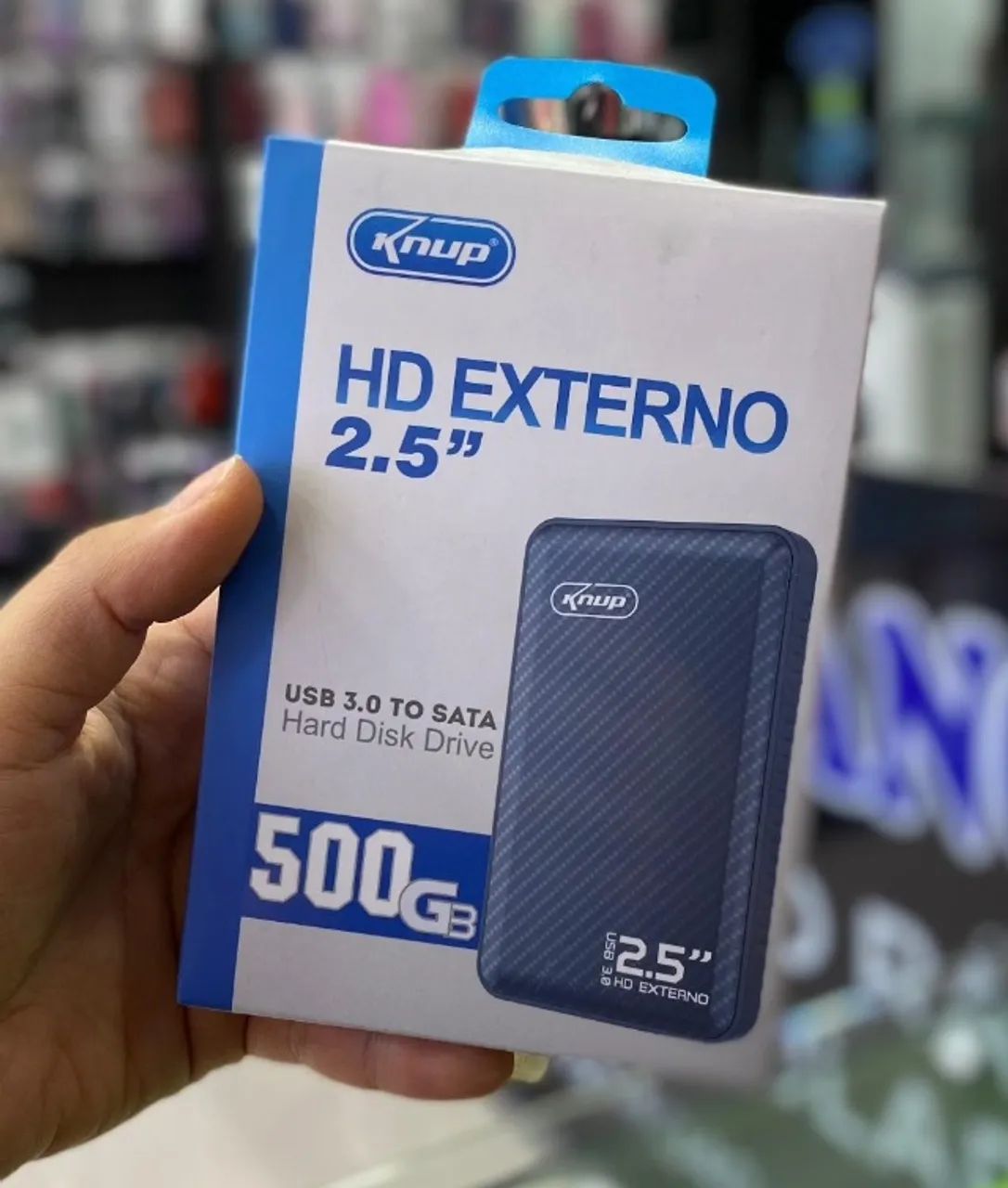 Disco rígido K-NUP HD Externo Slim para computador Playstation Slim Portátil 500GB preto