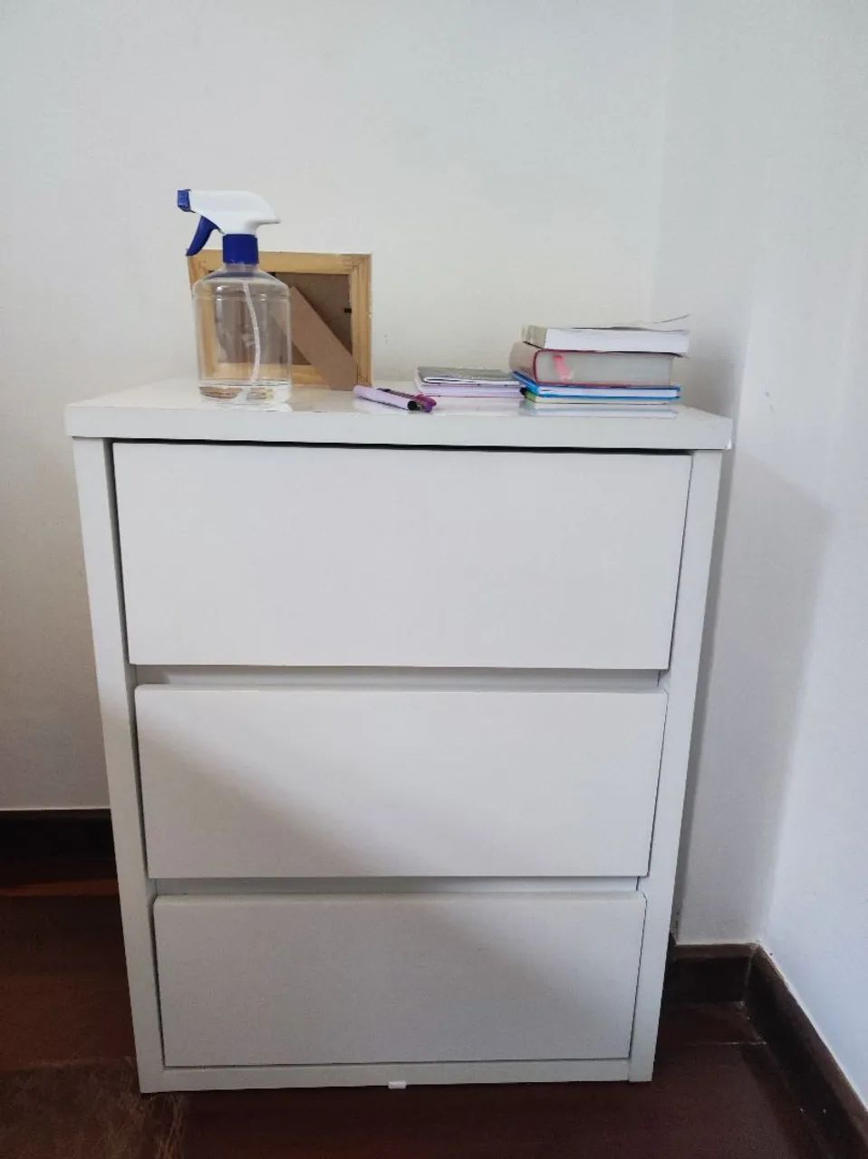 Mesa de Cabeceira 3 Gavetas Telescópicas Mdf - Grécia-branco - Bianchi Móveis.
