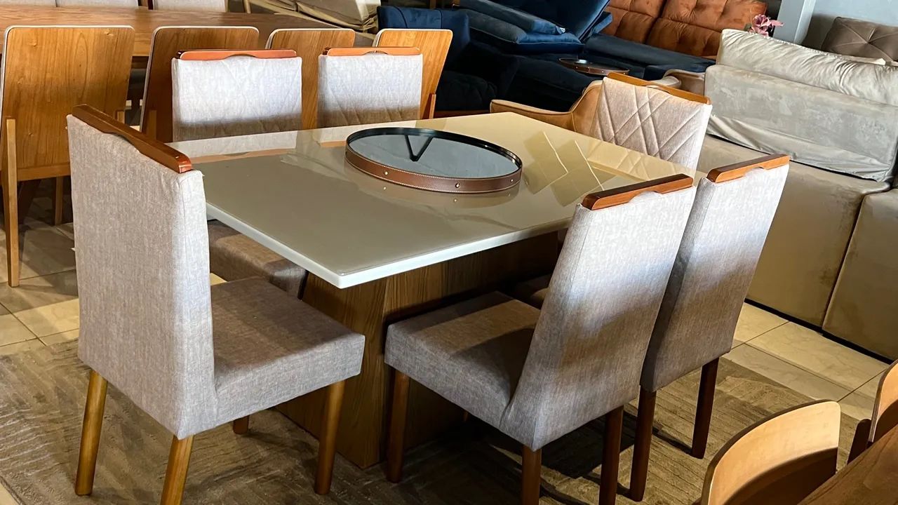 Mesa de Jantar Elegante com 6 Cadeiras madeira  - Foto 2