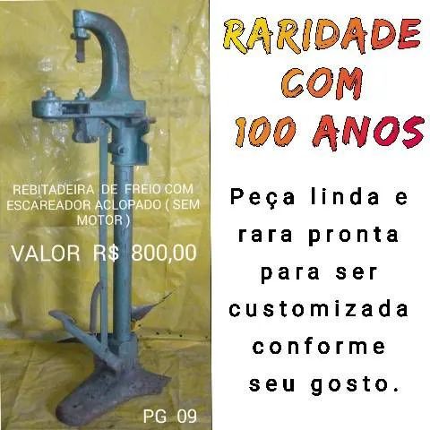 RARIDADE, REBITADEIRA DE COLUNA COM  PEDAL ANTIGA COM MAIS DE 100 ANOS  - Foto 3