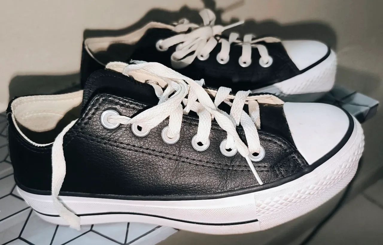 Tênis Converse All Star Couro Preto tam 35
