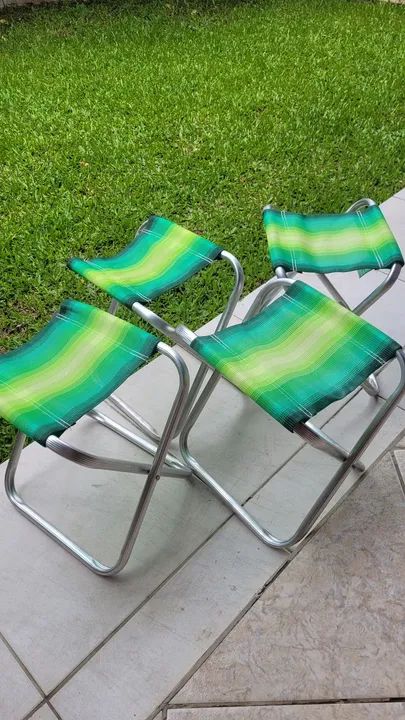 4 BANQUETAS DE ALUMíNIO marca MOR aguenta 90 Kg - estado de NOVO nunca usadas