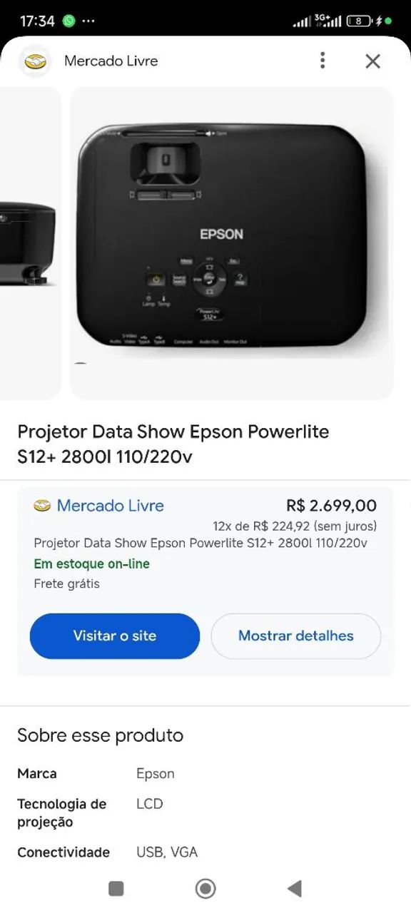 Projetor Epson  - Foto 3