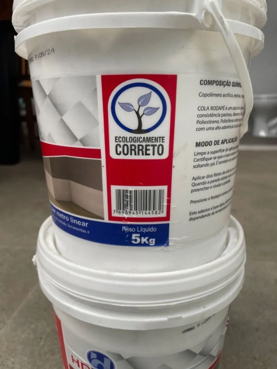 Cola 5kg Para Rodapé Poliestireno Mdf Madeira Colagem Rápida  - Foto 2