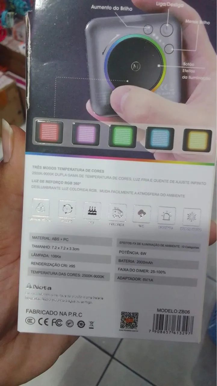 Luz de Reforço LED Três Cores H'MASTON ZB06 - Vídeos e Fotos! - Foto 2