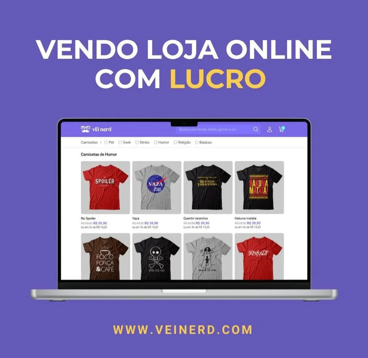 VENDO LOJA ONLINE DE CAMISETAS LUCRANDO