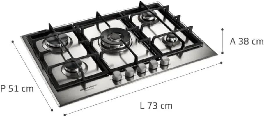 Cooktop 5 Bocas Brastemp Gourmand Bdk75d Inox 220v - Foto 2