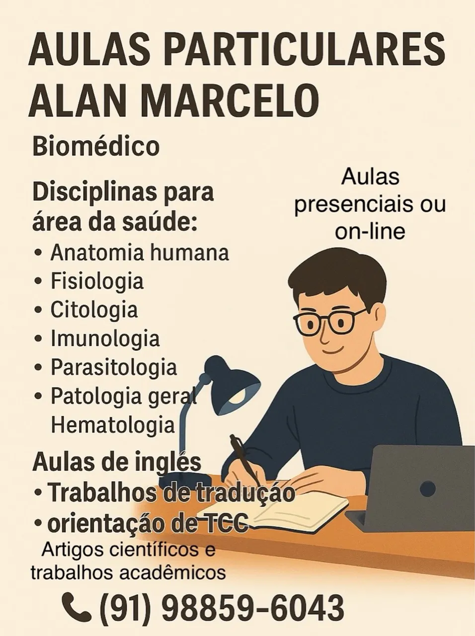 Aulas particulares trabalhos acadêmicos 