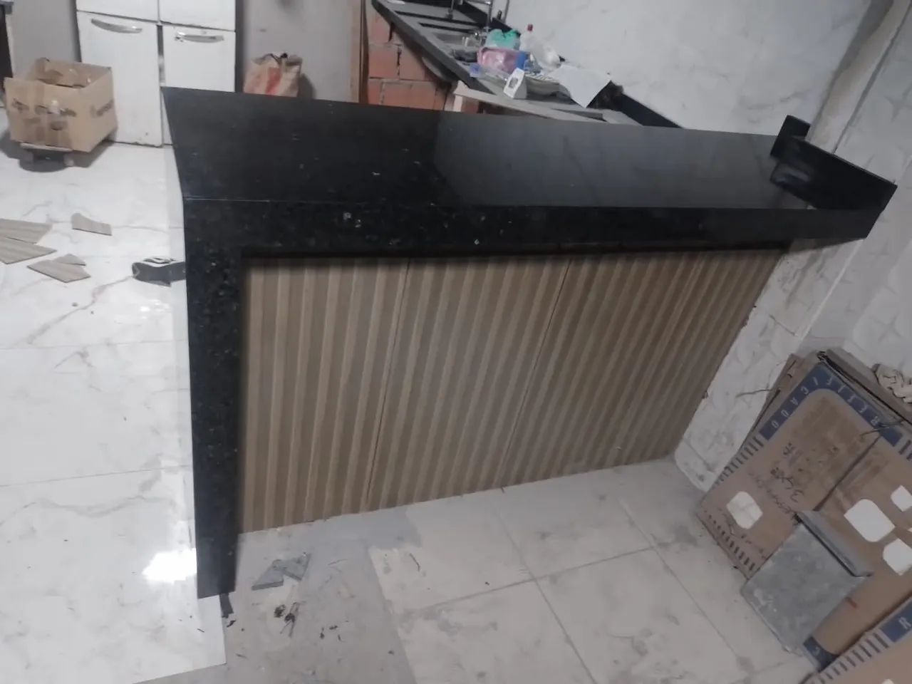 Balcão de mármore ou granito. Balcão americano, península ou ilha  - Foto 2