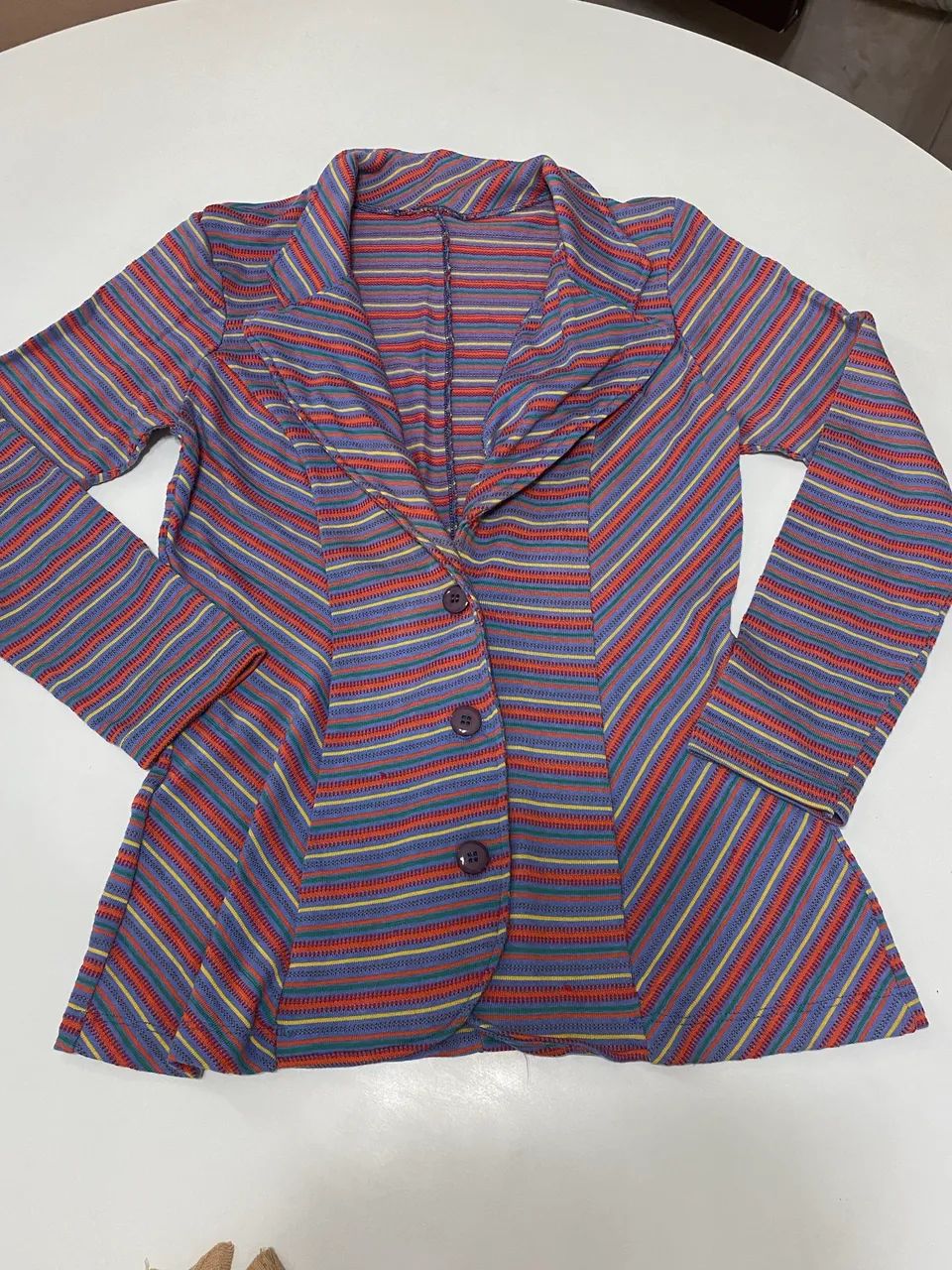 Casaco estilo blazer listrado 