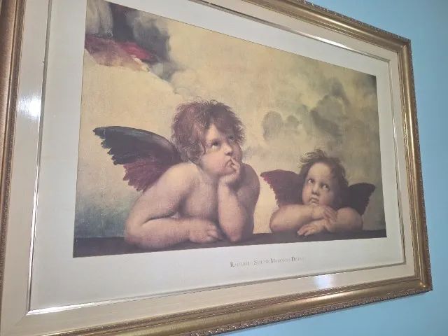 Quadro anjos Raphael Sistine - Foto 4