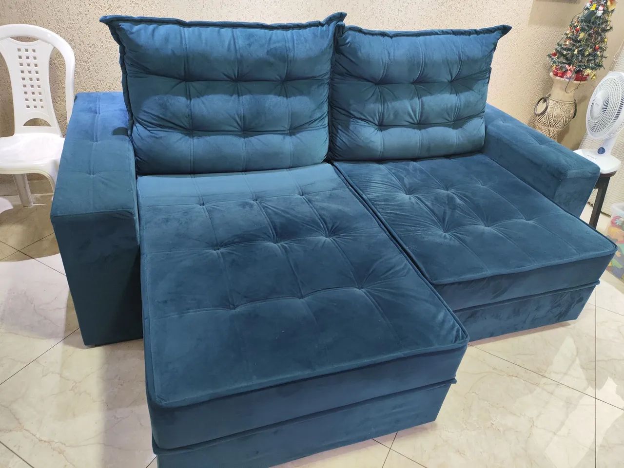 Sofá Retrátil  Azul - Conforto e Estilo!