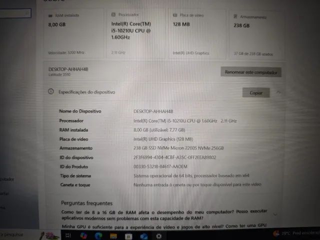 Notebook Dell Latitude 3510 i5 - Foto 6