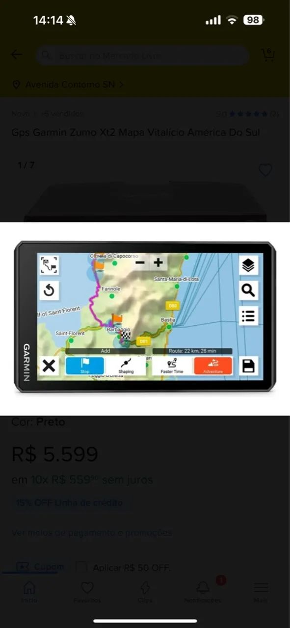 GPS Garmin Zumo XT2 Mapa Vitalicio América Do Sul - Foto 2