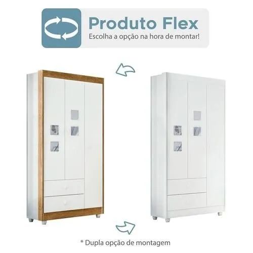 Guarda Roupa Infantil 4 Portas 2 Gavetas DIVIDIMOS EM ATÉ 10X SEM JUROS - Foto 3