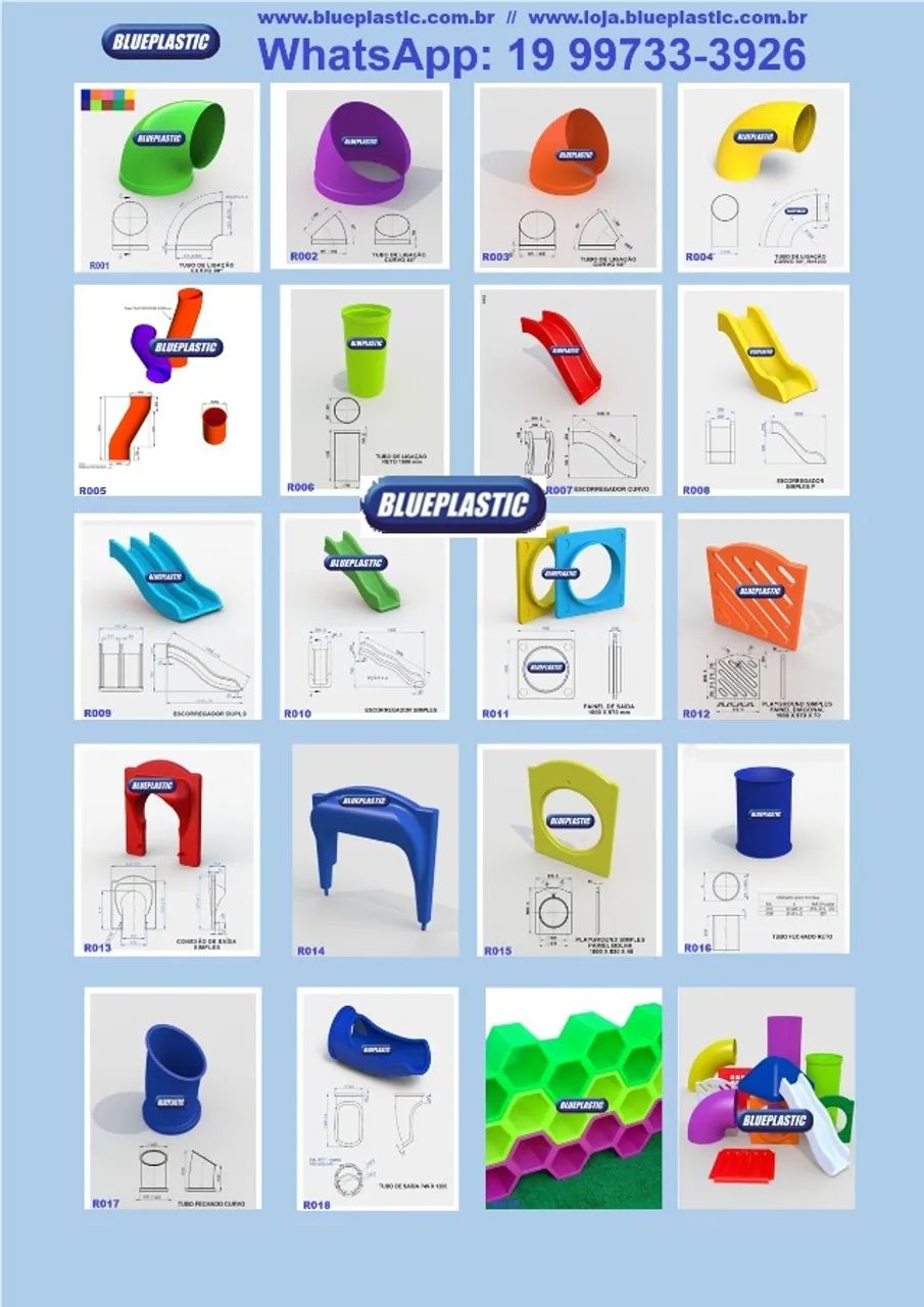 Isotubo e peças para brinquedão e playground
