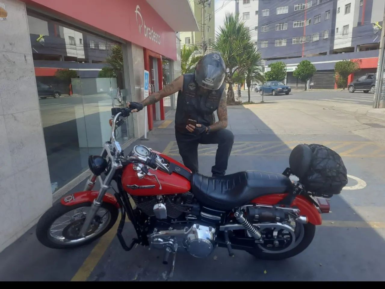 Harley Davidson Dyna Super Glide Custom vermelha - Foto 4