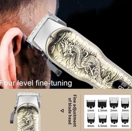 Máquina De Cortar Aparar Cabelo E Barba Com Display Sem Fio Recarregável z1313 - Foto 6