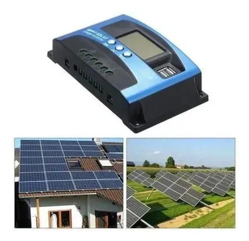 Controlador De Carga Mppt 60a Usb 12V 24V para Painel Solar