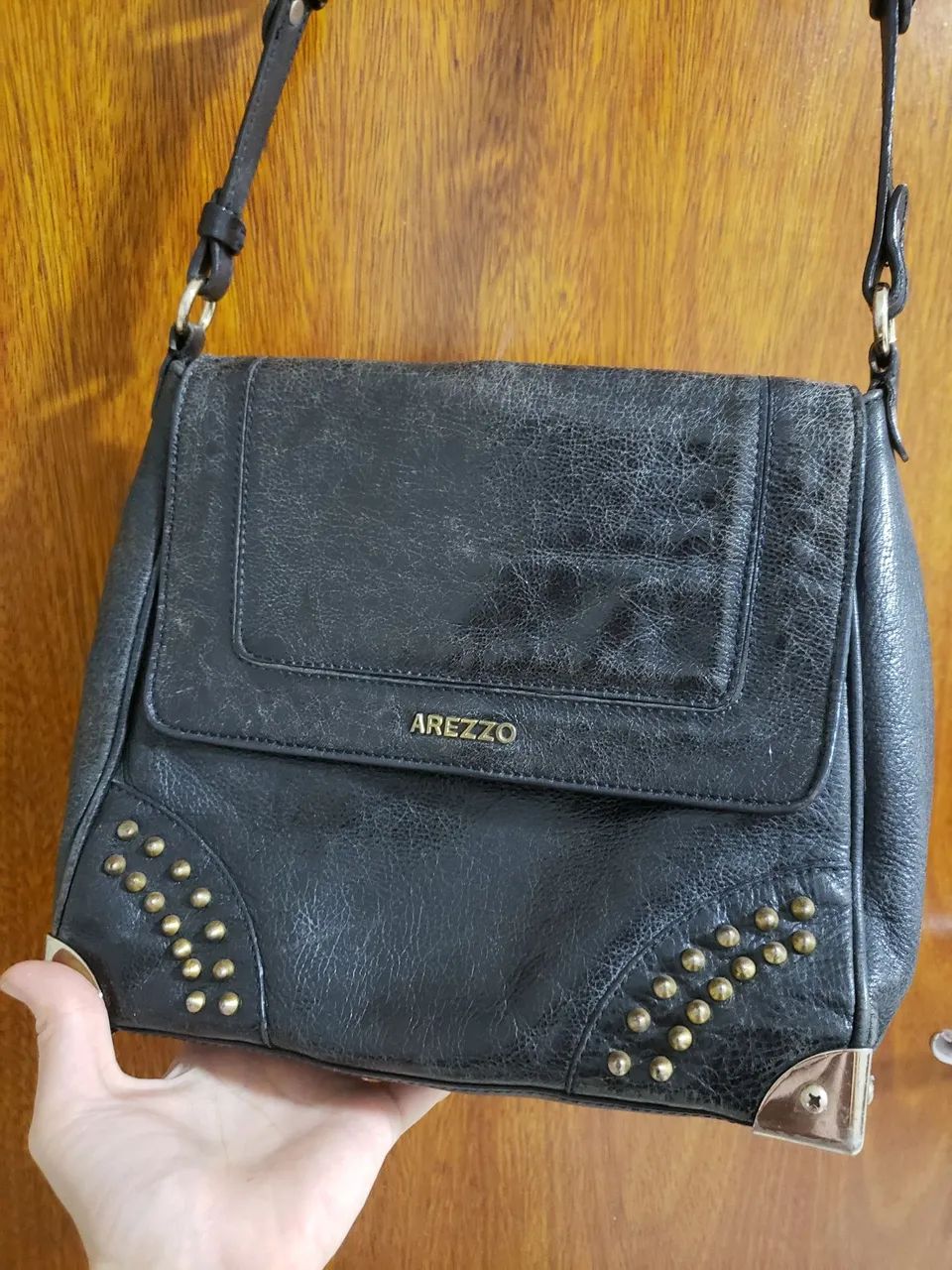 Bolsa Arezzo Preta de Couro