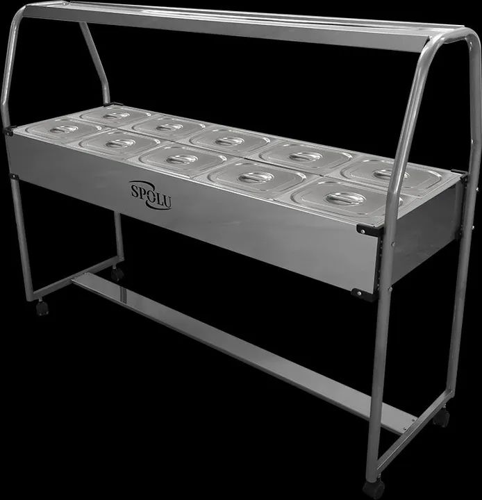 A. Buffet térmico 10 cubas inox completo 