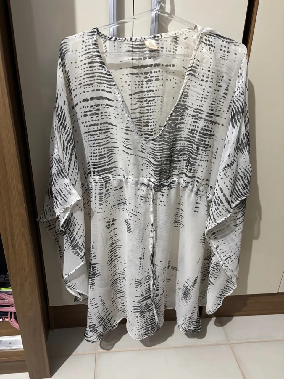 Saída de Praia Estampada em Chiffon