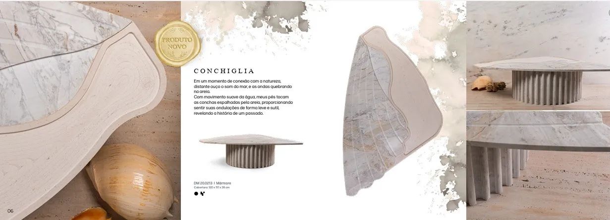 Mesa para centro de sala Formato Organico Conchas do Mar  - Foto 4