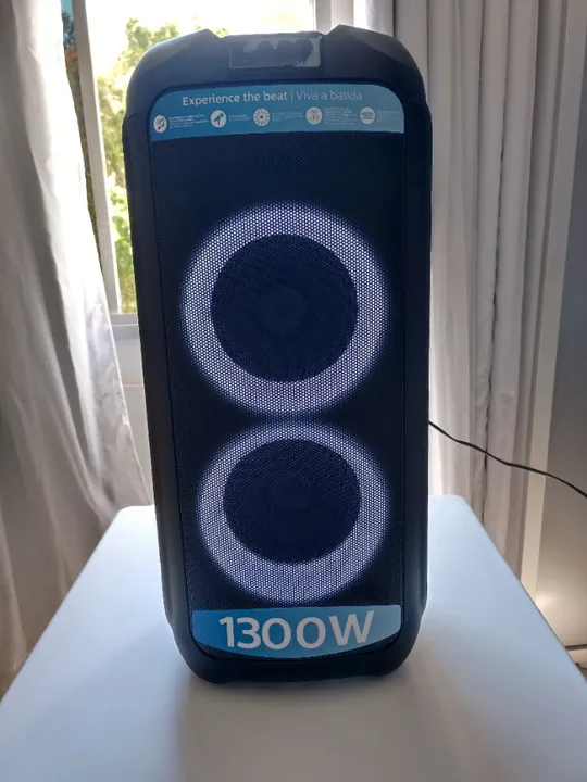Caixa de som party speaker Philips Bluetooth 1300w Bivolt 110/220v